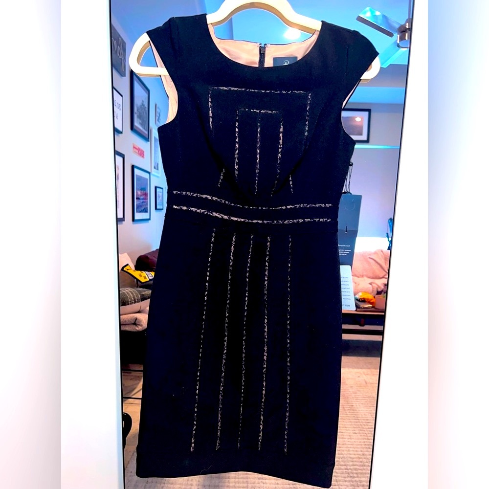 Adrianna Papell Crepe with lace  dress size 2P NWT